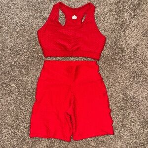 Booty by Brabants red croco shorts set